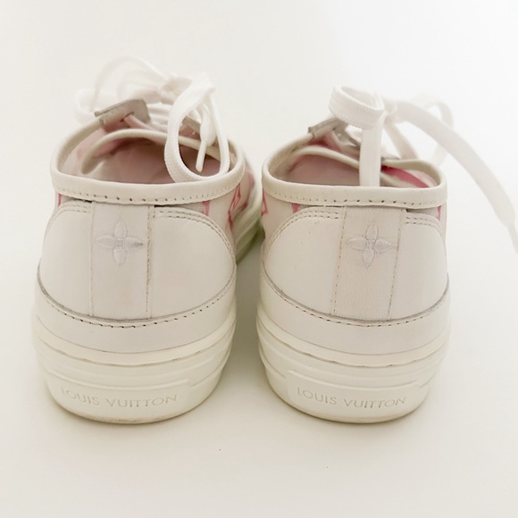 Louis Vuitton Stellar sneakers pink white LV logo monogram low top tennis shoes - Picture 9 of 12